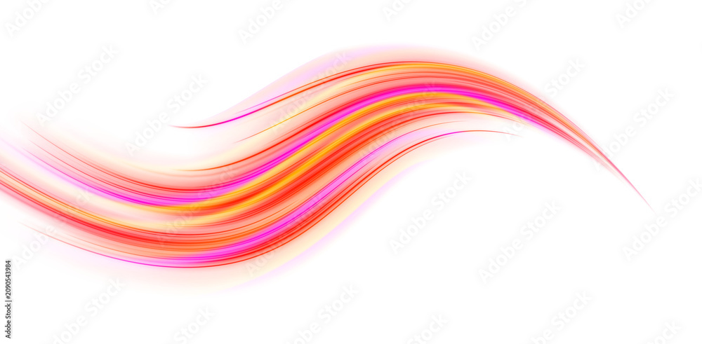 Fototapeta premium Dynamic rainbow brush stroke with soft paint texture. Creative artistic element. PNG