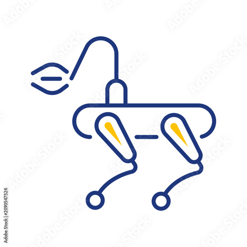 Robot dog icon. Technology and robotics line symbol. Color.