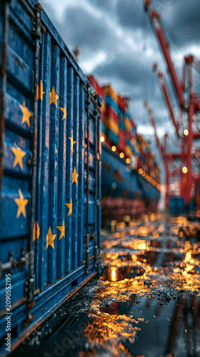 EU Flag Shipping Container ...