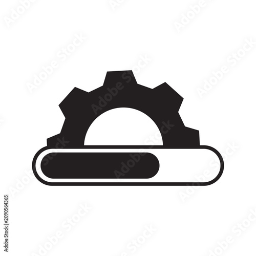 Minimal process loading gear line icon isolated on background. Suitable for system processing, software loading, automation, workflow execution, and technology operation concepts.
