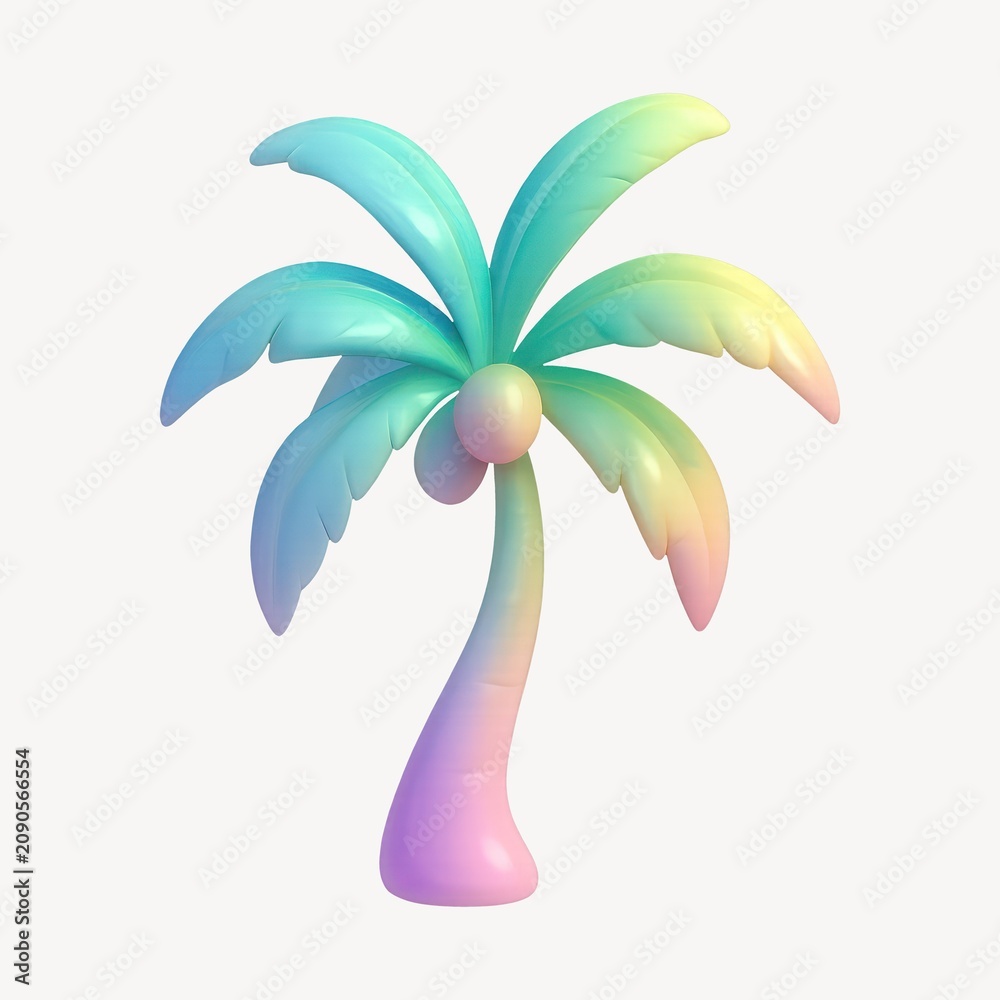 Obraz premium Colorful gradient palm tree