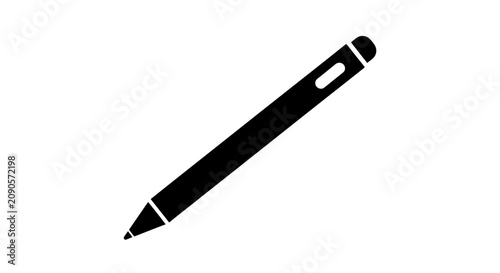 Fotografie Stylus Pen Silhouette On White Background digital