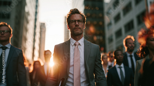 Confident Businessman in Ci...