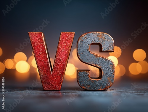 versus concept with decorative letters
