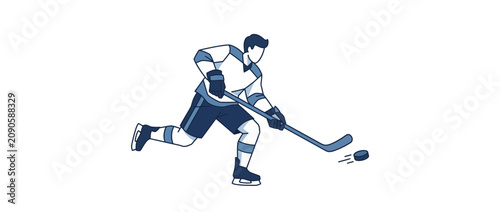Foto Ice Hockey Player Action Shot - Minimalist Illustration