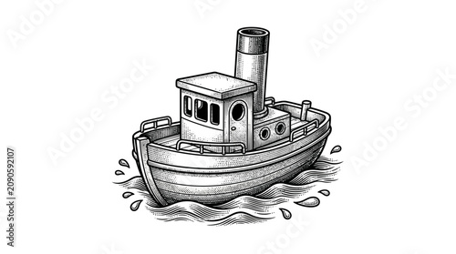 Konstfotografi Small boat on the water surface.