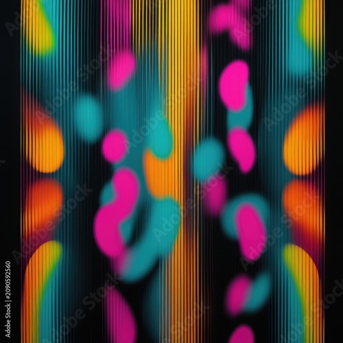 Colorful abstract vertical lines and glowing spots pattern background isolated on white background