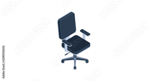 Foto Ergonomic black office swivel chair with armrests