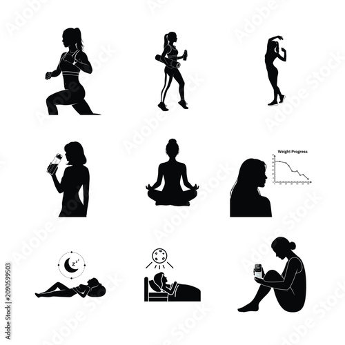 Women Fitness Tracking Progress Chart Body Measurement Wellness