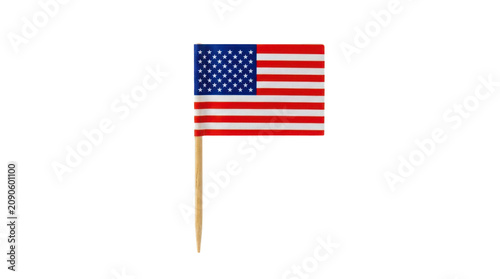 Photos Small american flag toothpick for food decoration isolated on transparent backgr