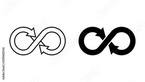 Tableau sur toile Infinity Symbol Outline and Filled