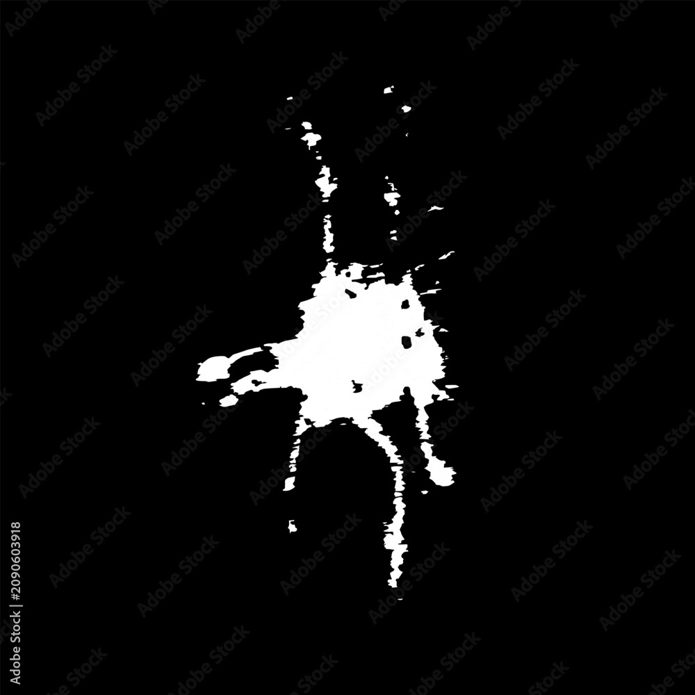 Obraz premium Grunge birds droppings black and white. Flat blots style vector illustration. Map. Abstract paint drop. 
