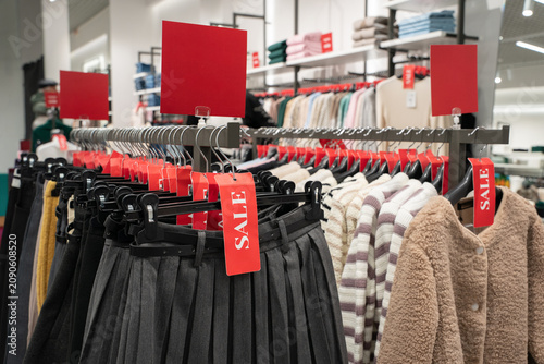 Massive retail clothing sale with deep discounts and cheap prices