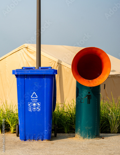 Garbage bins for garbage sorting