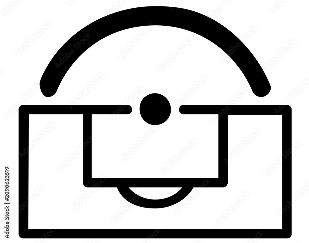 Fototapeta premium Minimalist Vector Icon Of Soccer Goal With Penalty Spot Mark In Center, Clean Line Art Illustration For Sports Design, Flat Scalable Graphic Element For Football Field And Gameplay