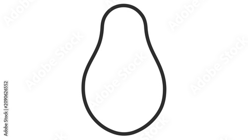 Minimalist papaya vector icon illustration with clean lines and flat design. Simple tropical fruit shape symbol for food, nutrition, and healthy lifestyle digital interfaces.