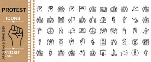 Civil Rights Campaign and Public Protest Icons