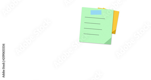 Stack of colorful sticky notes on a white background
