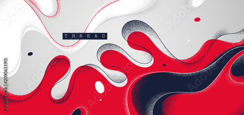 Slika na platnu Dynamic and expressive vector abstract background of lava fluid in dynamic motion, linear illustration with textures and shapes, graceful lines backdrop