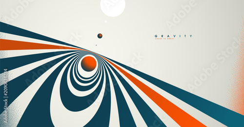 Photos Abstract gravity concept showing pull, tension, and momentum as elements flow toward a center, transforming chaos into structured balance and direction