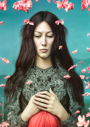 Renaissance style portrait of a woman.
