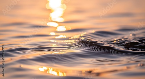 Golden Sunlight Reflecting on Gentle Ocean Waves at Sunset