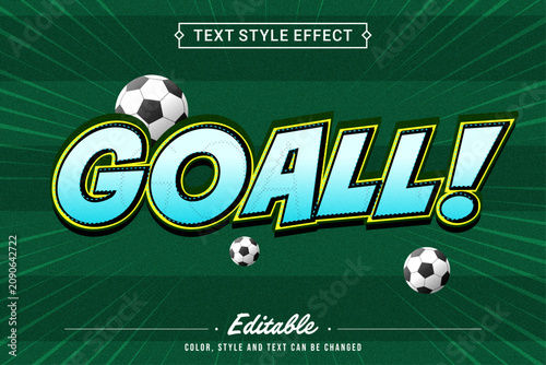 Goal Soccer Typography Graphic Style with Football Balls and Dynamic Green Sports Background