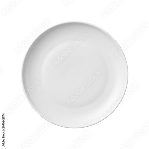 Принти на полотні Empty round white ceramic plate top view
