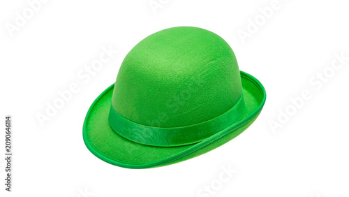 Obraz na płótnie Bright green bowler hat St Patricks Day costume isolated on transparent backgrou