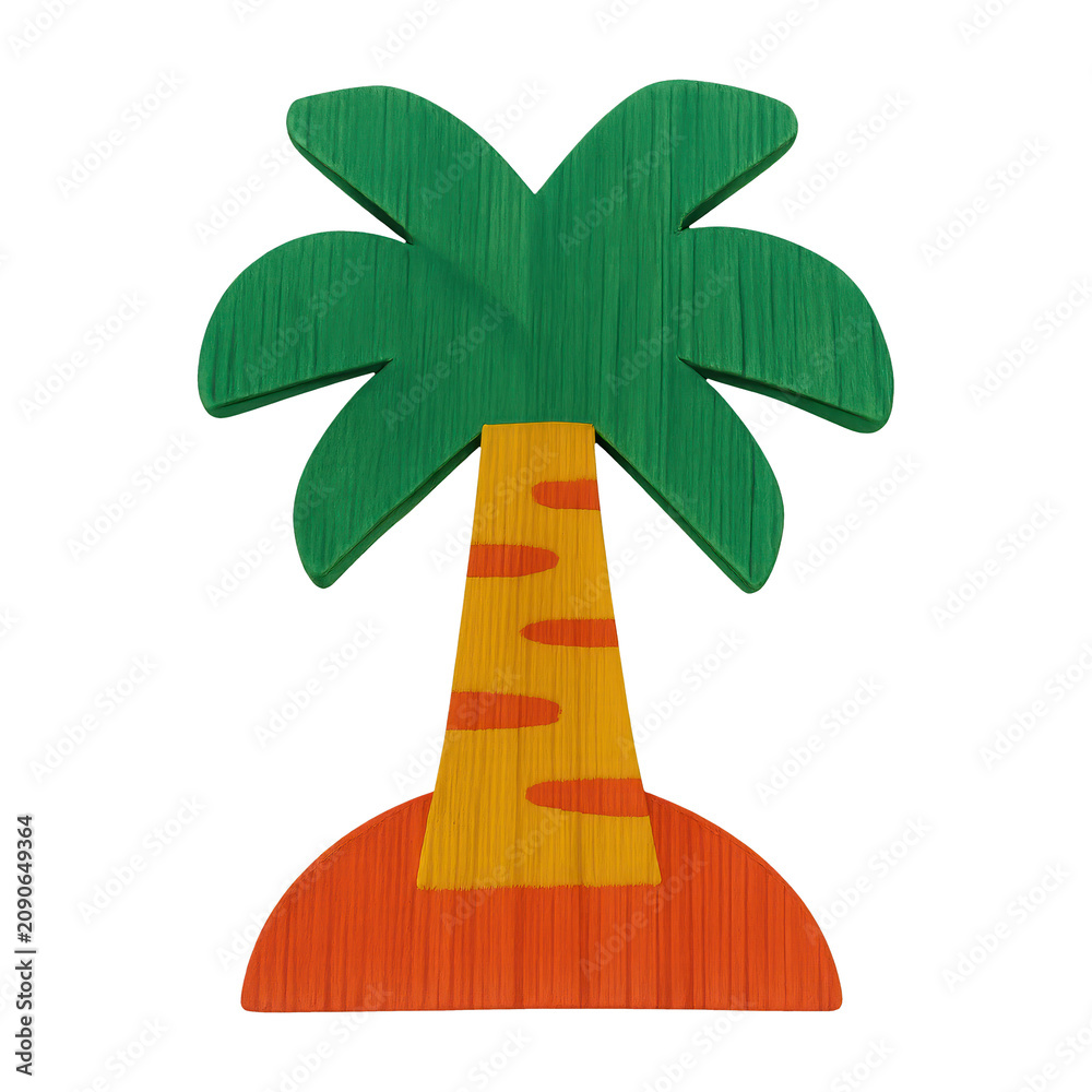 Obraz premium PNG Colorful tropical palm tree illustration.