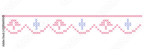 Foto Folk cross stitch ribbon tapestry borders and geometric sampler frames