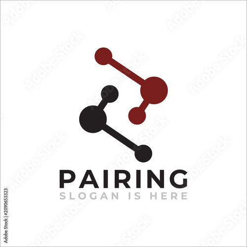 Connected Pairing Network Logo Modern Technology Identity