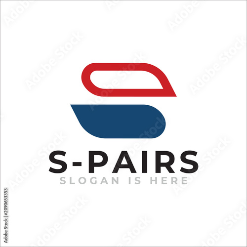 Abstract S Paired Letter Logo Modern Brand Identity