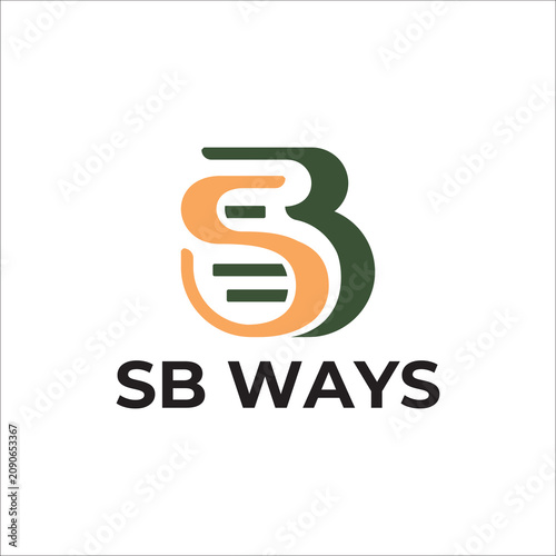 Creative Letter SB Path Logo Modern Brand Identity