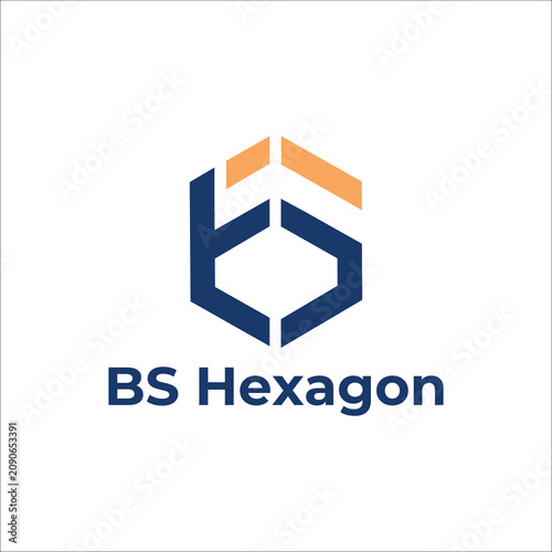 Hexagon Letter BS Logo Modern Business Brand Identity