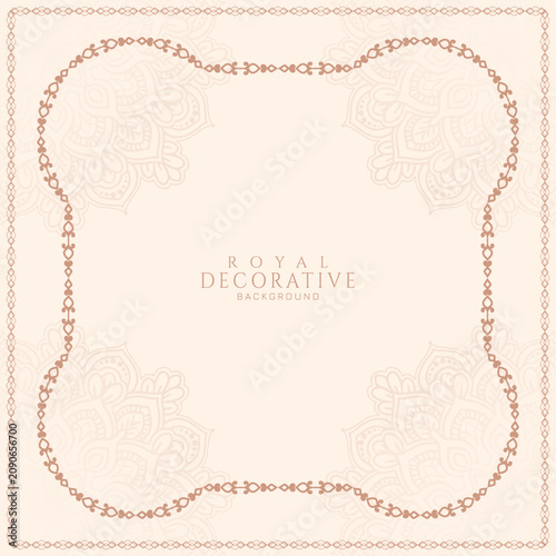 Ethnic elegant floral frame decorative background