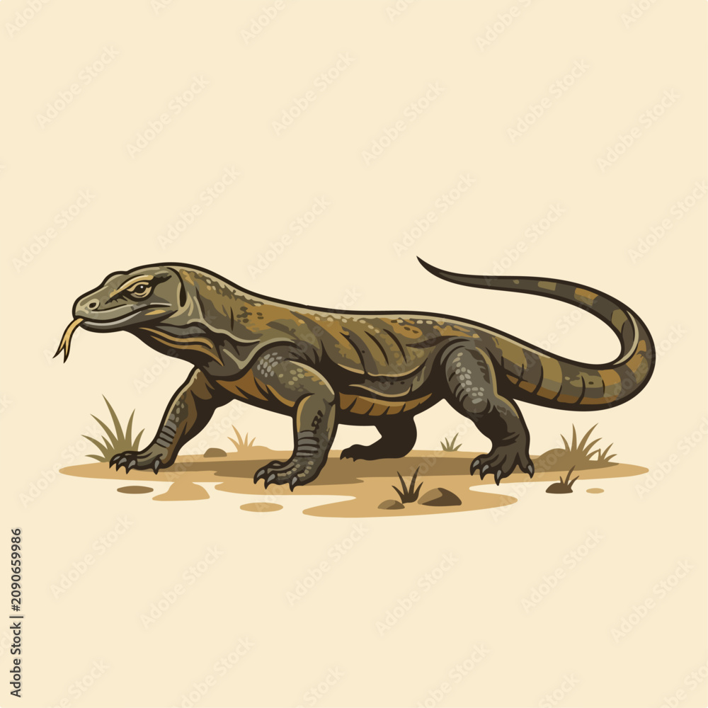 Fototapeta premium Ilustrasi_vektor_komodo_simpel_202606280643 (3)