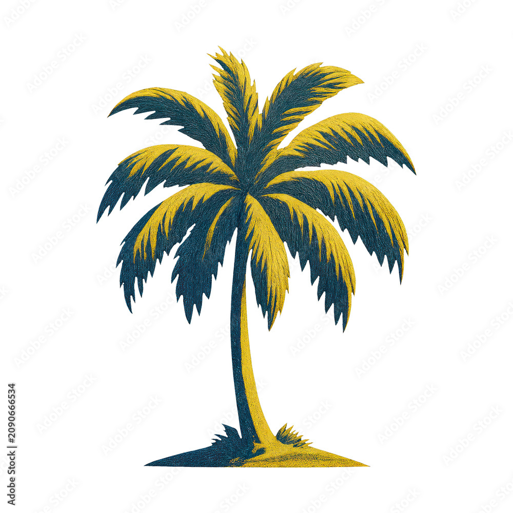 Obraz premium PNG Tropical palm tree illustration