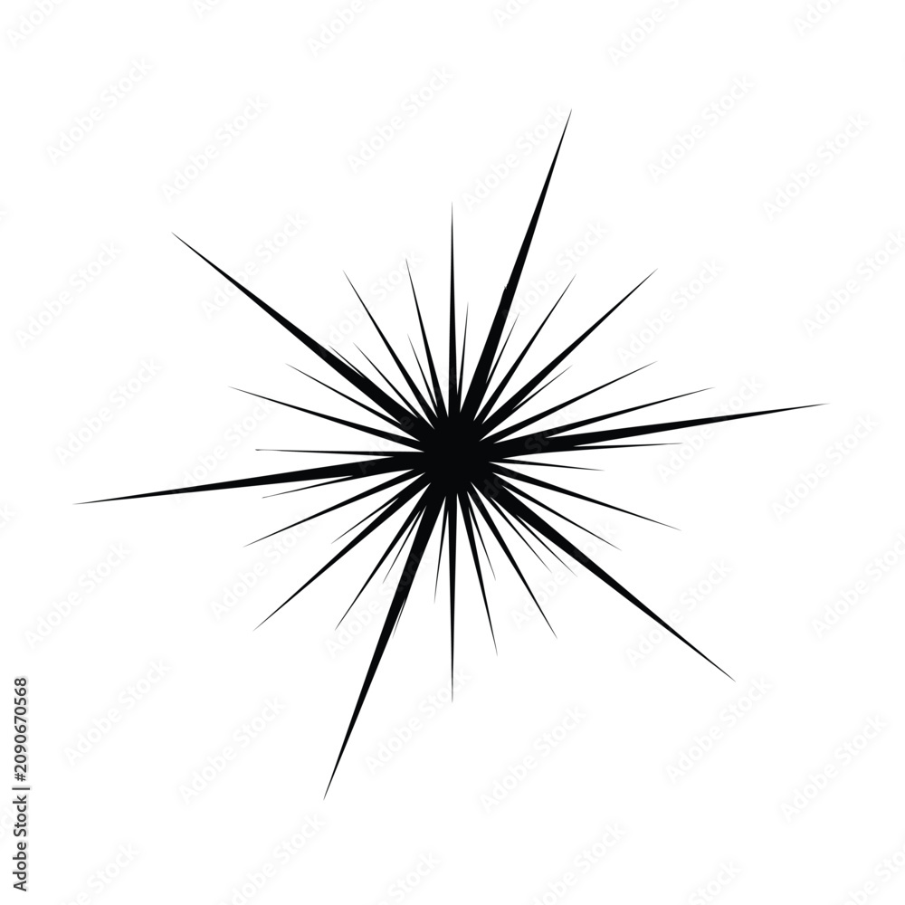 Fototapeta premium Black Starburst Shape Design Element.