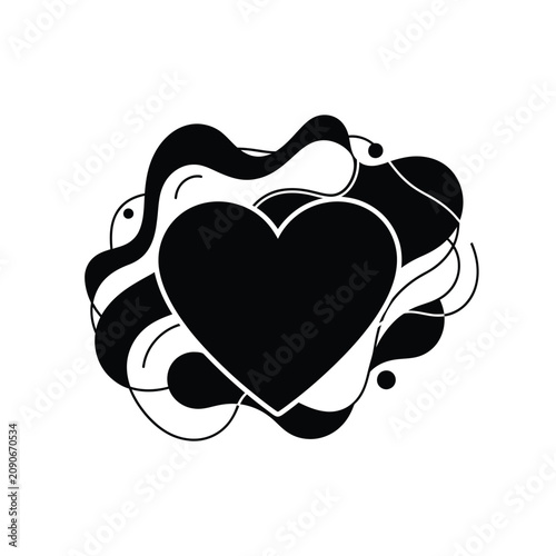 Photos Black Heart Icon Design Element.