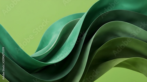 Abstract 3d flowing green waves background