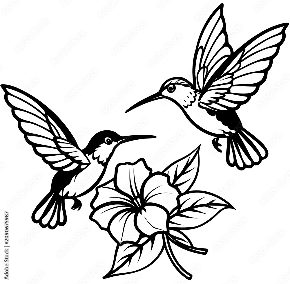 Fototapeta premium hummingbird and flower