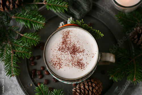 Cup of hot chocolate with p...