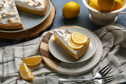 Plate with piece of tasty l...