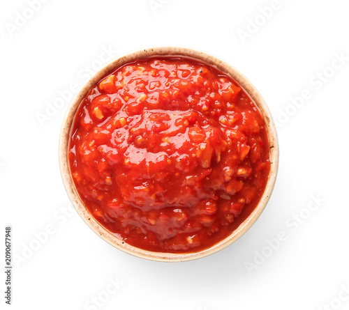 Bowl of tasty tomato sauce ...