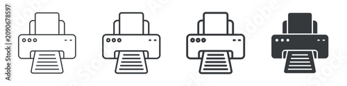 Konstfotografi Printer Different Icon Set Simple Style Collection