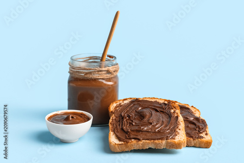Toasts with sweet chocolate...