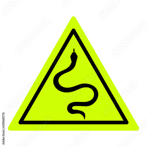 Snake warning sign or icon