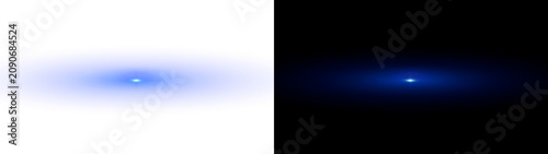 Bild auf Leinwand Blue elliptical flare glowing with intense concentrated center light radiance be