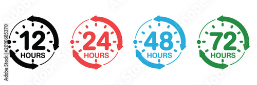 Photos Countdown Timer with Numerical Indicators and Arrows for 12 24 48 and 72 Hour Ti
